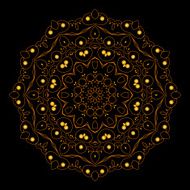 Abstract floral ornament of gold gems