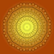 Abstract floral ornament of gold gems N2