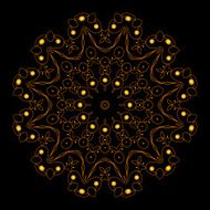 Abstract floral ornament of gold gems N3