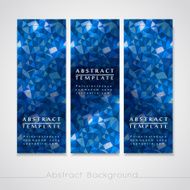 blue mosaic background design for banners set