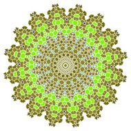 Vintage green with brown mosaic petal flower N3