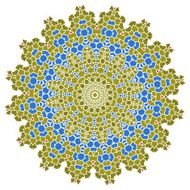 Vintage blue with GREEN mosaic petal flower