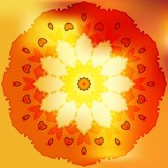 Rose gold sun petal flower shell on yellow