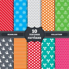 Attention radiation icons Chemistry flask N10