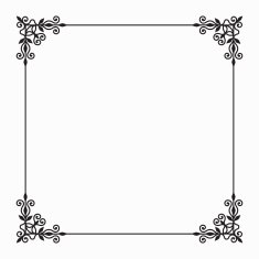 Vector Black Twirl Frame on White Background