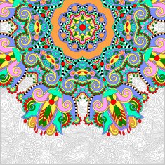 floral round pattern in ukrainian oriental ethnic style for your N6