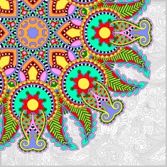 floral round pattern in ukrainian oriental ethnic style for your N7