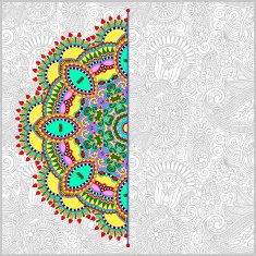 floral round pattern in ukrainian oriental ethnic style for your N8