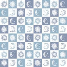 seamless background sun and the moon retro vintage N2