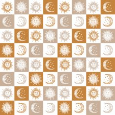 seamless background sun and the moon retro vintage N3