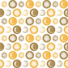 seamless background sun and the moon retro vintage N4