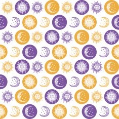 seamless background sun and the moon retro vintage N5