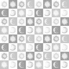 seamless background sun and the moon retro vintage N6