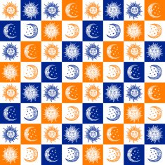 seamless background sun and the moon retro vintage N7