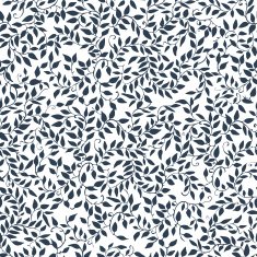 seamless pattern dark blue tracery garden Twisted petals leaf