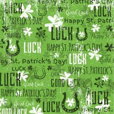 green background for Patricks day with shamrocks vector