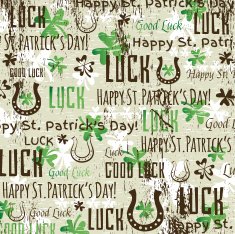 grunge background for Patricks day with shamrocks vector