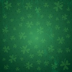 green background for Patricks day with shamrocks vector N2
