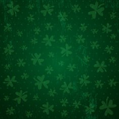 green background for Patricks day with shamrocks