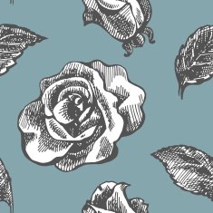 Seamless vintage pattern with roses