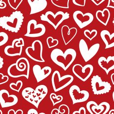 Seamless pattern of red hearts N2