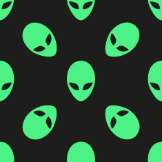 Universal vector alien heads seamless patterns