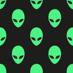 Universal vector alien heads seamless patterns N3