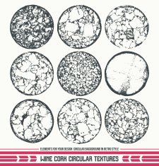 Wine cork circular textures
