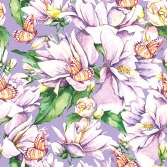 Seamless background with Blooming Jasmine