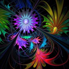 Flower background Purple pink and green palette Fractal design