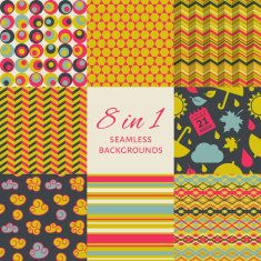 Vector set of seamles backgrounds