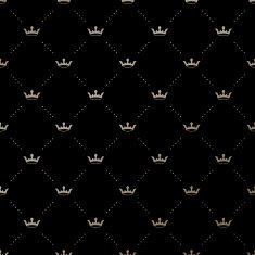 Seamless vector gold pattern with king crowns N3