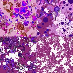 Set of abstract floral seamless patterns N11