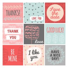 Thank you love good luck vintage set