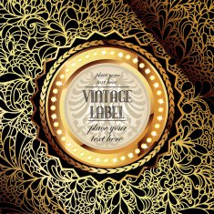 Vector decorative ornamental background with golden elements N8