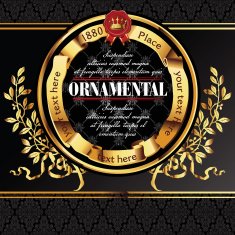 Vector decorative ornamental background with golden elements N10