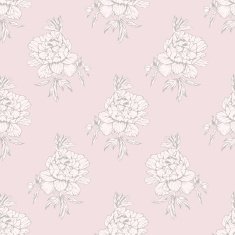 Seamless pattern with flowers peonies N18