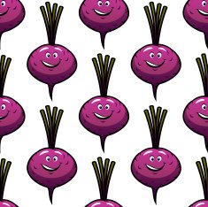 Seamless smiling cartoon beet background