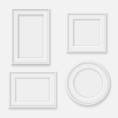 blank white picture frame template set N2