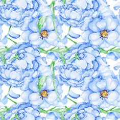 Watercolor blue flower pattern
