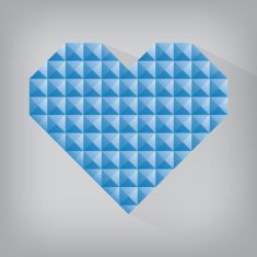 blue retro heart triangle abstract love valentine day jewel text
