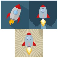Collection of Rocket Flat Design