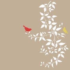 leaf and bird pattern background N4