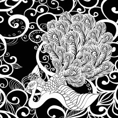 Seamless pattern with peacock