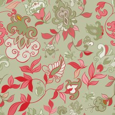 Vector retro floral seamless pattern N11