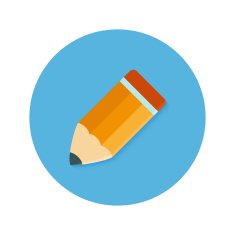 Pencil Flat Circle Icon N2