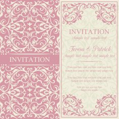 Baroque invitation pink and beige