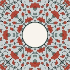 Invitation card with floral ornament N29