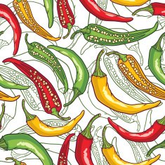Vector pattern with peppers