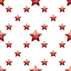 Universal Vector Badge Soviet Union Stars Seamless Patterns Tiling N4